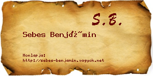 Sebes Benjámin névjegykártya