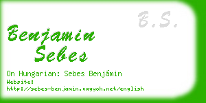 benjamin sebes business card